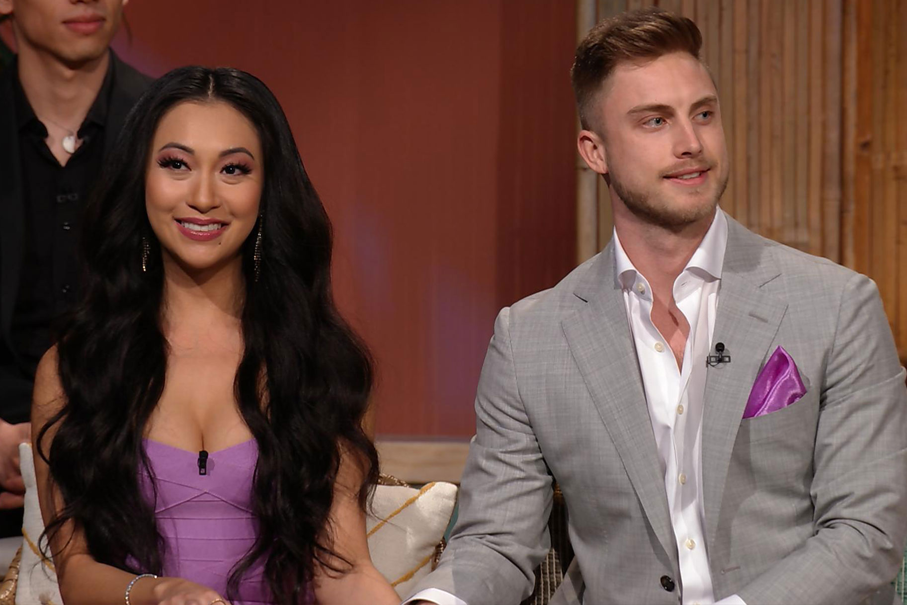 Iris and Luke seated at the Temptation Island reunion