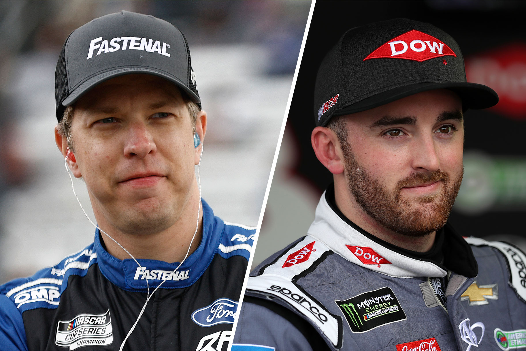 Split image of Austin Dillon and Brad Keselowski