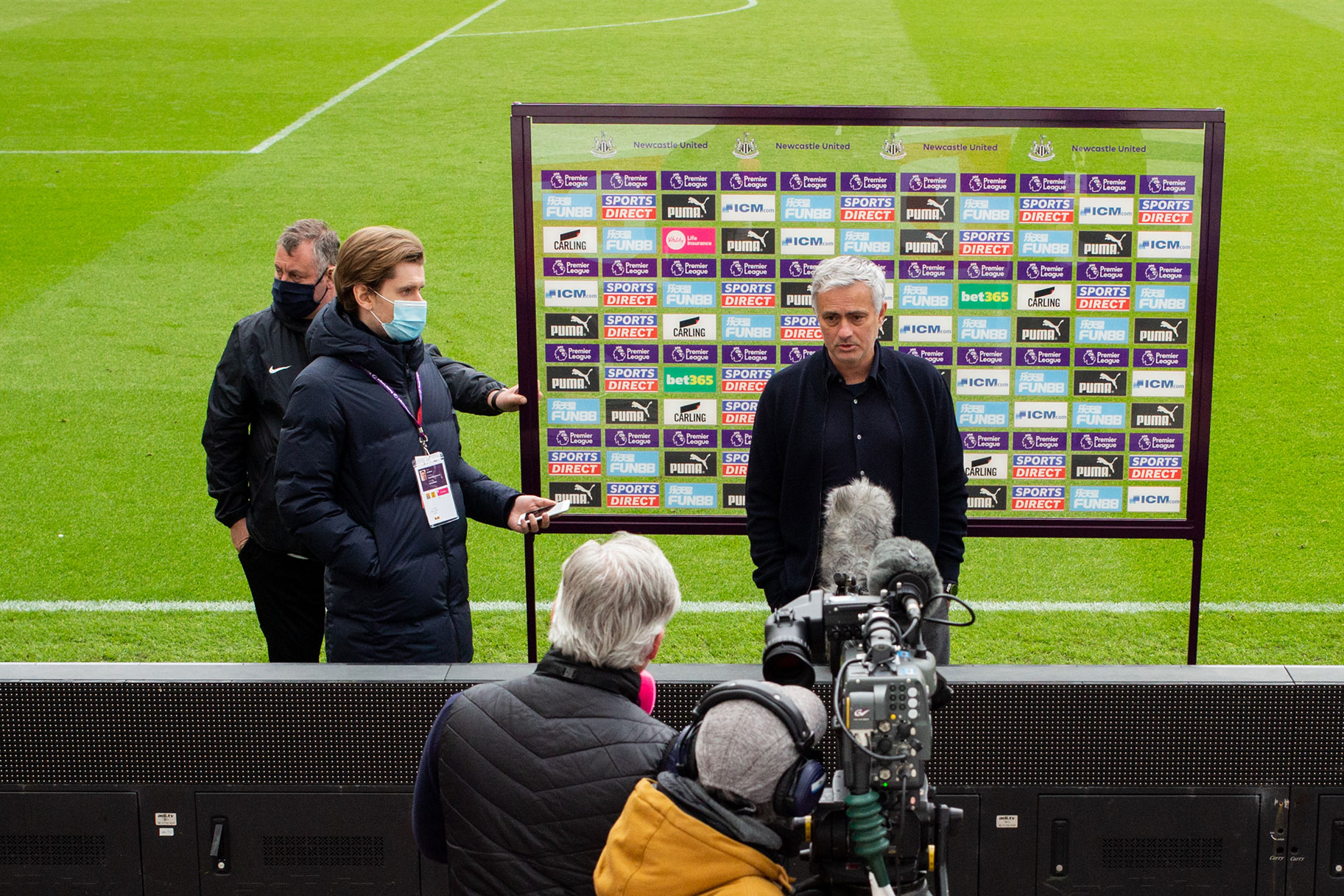 Jose Mourinho being interviewed after a game