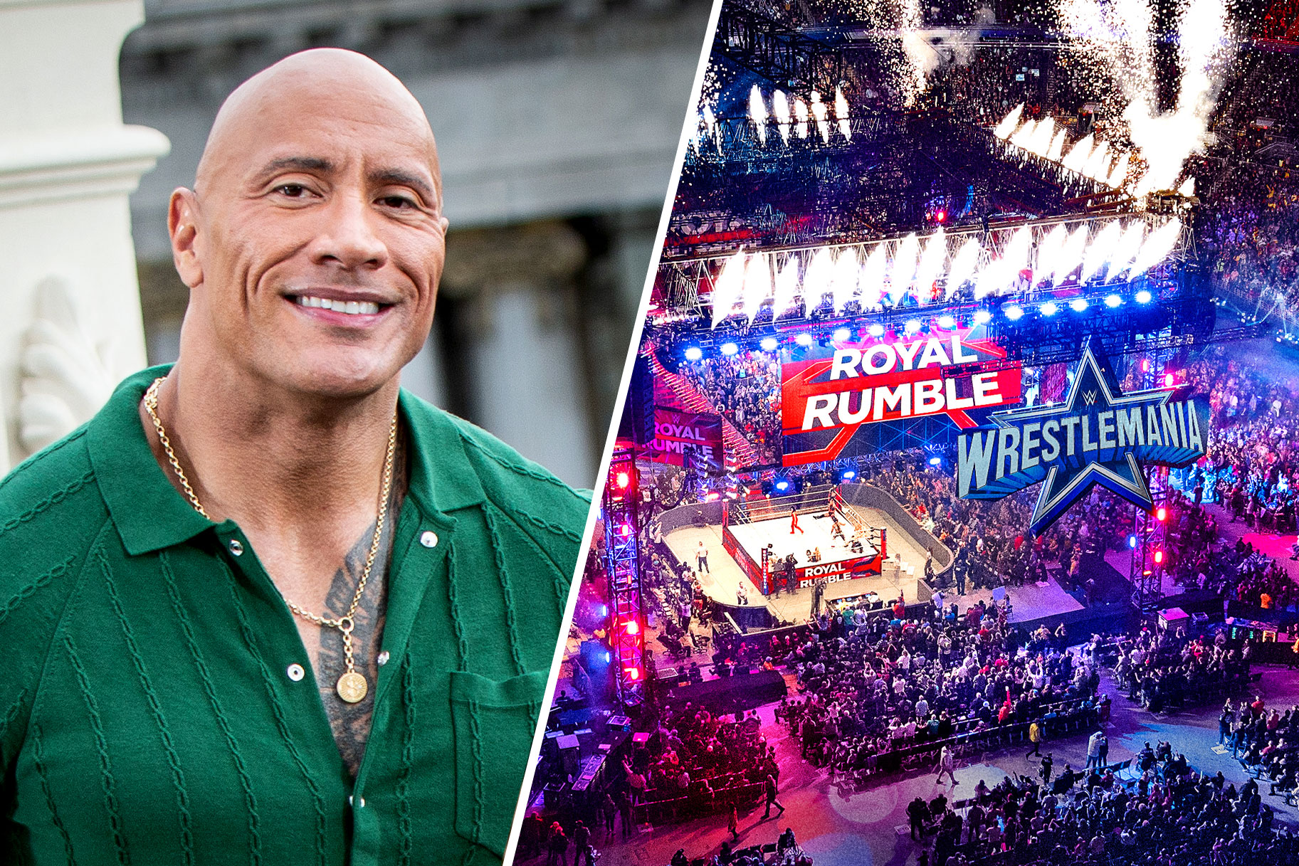 Dwayne The Rock Johnson; Stage at WWE Royal Rumble