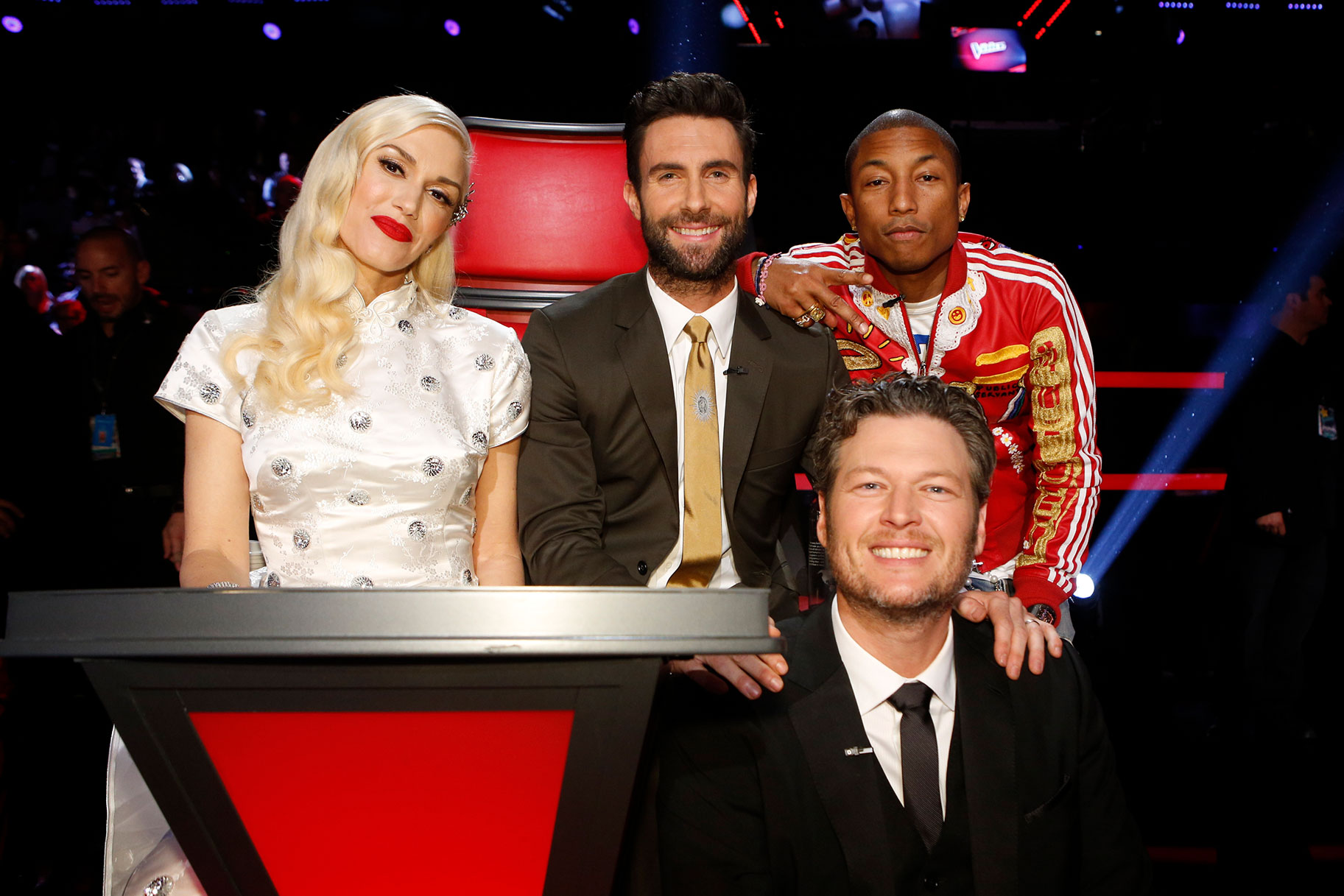 The Voice Adam Levine Blake Shelton Gwen Stefani Pharrell2