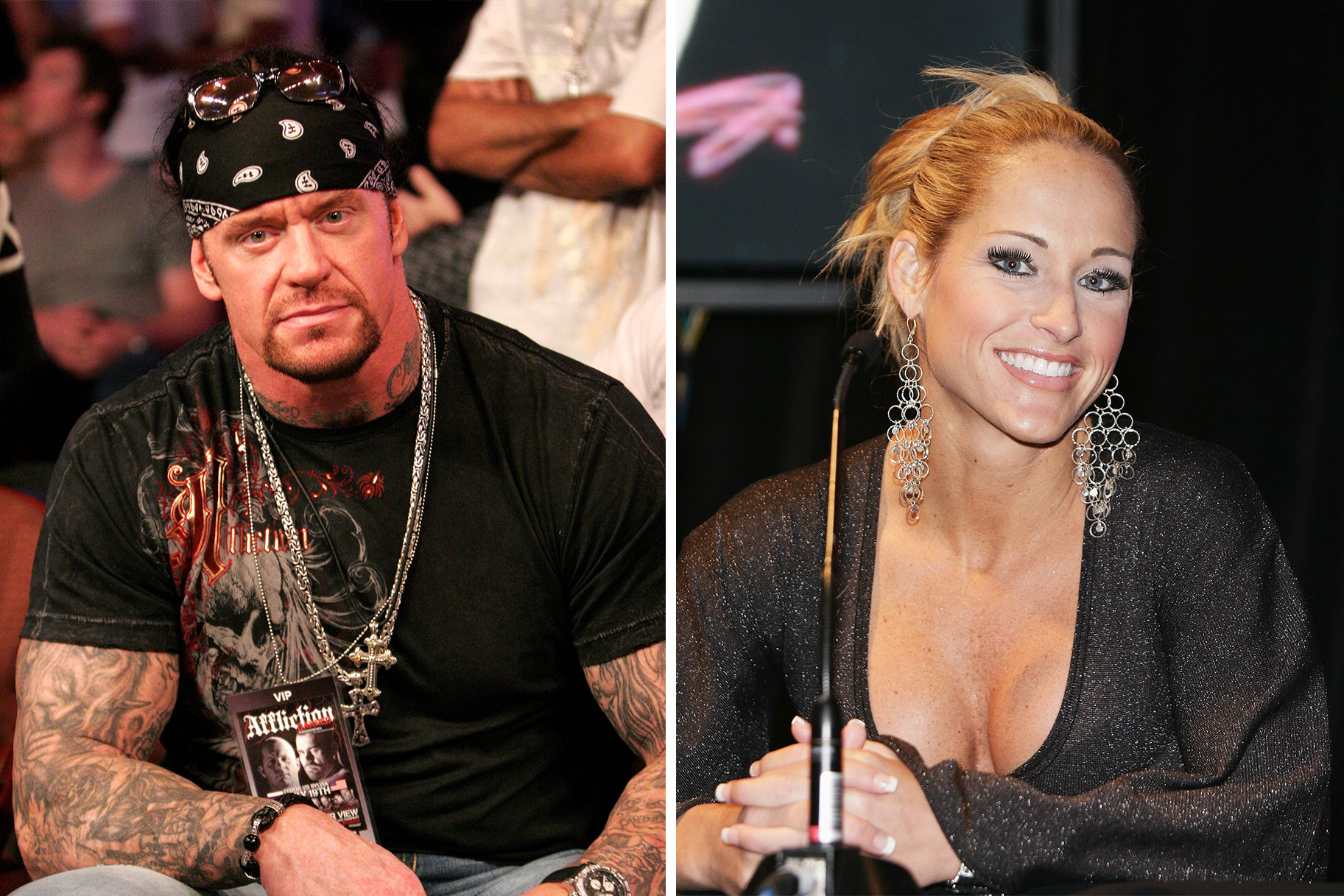 Split image of The Undertaker and his wife Michelle McCool