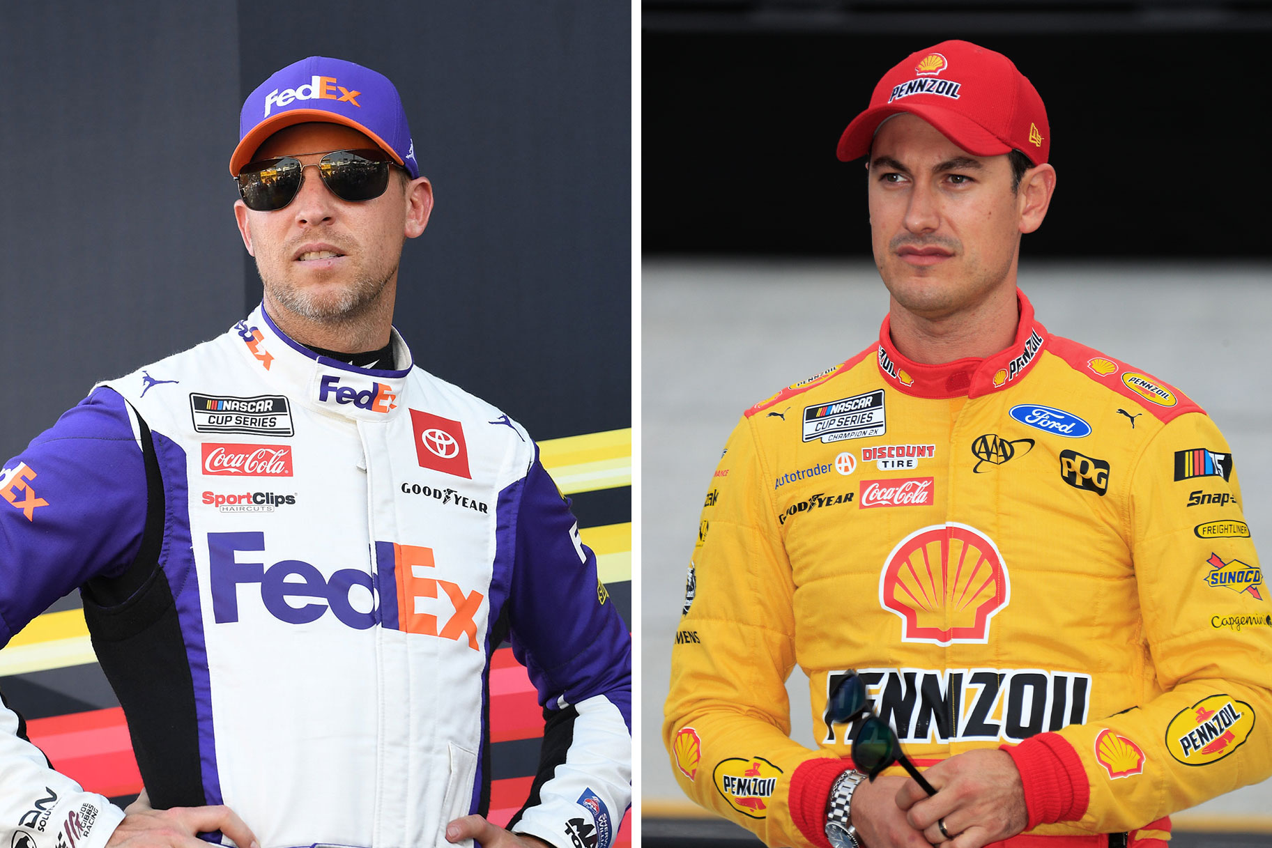 Split of Denny Hamlin Joey Logano