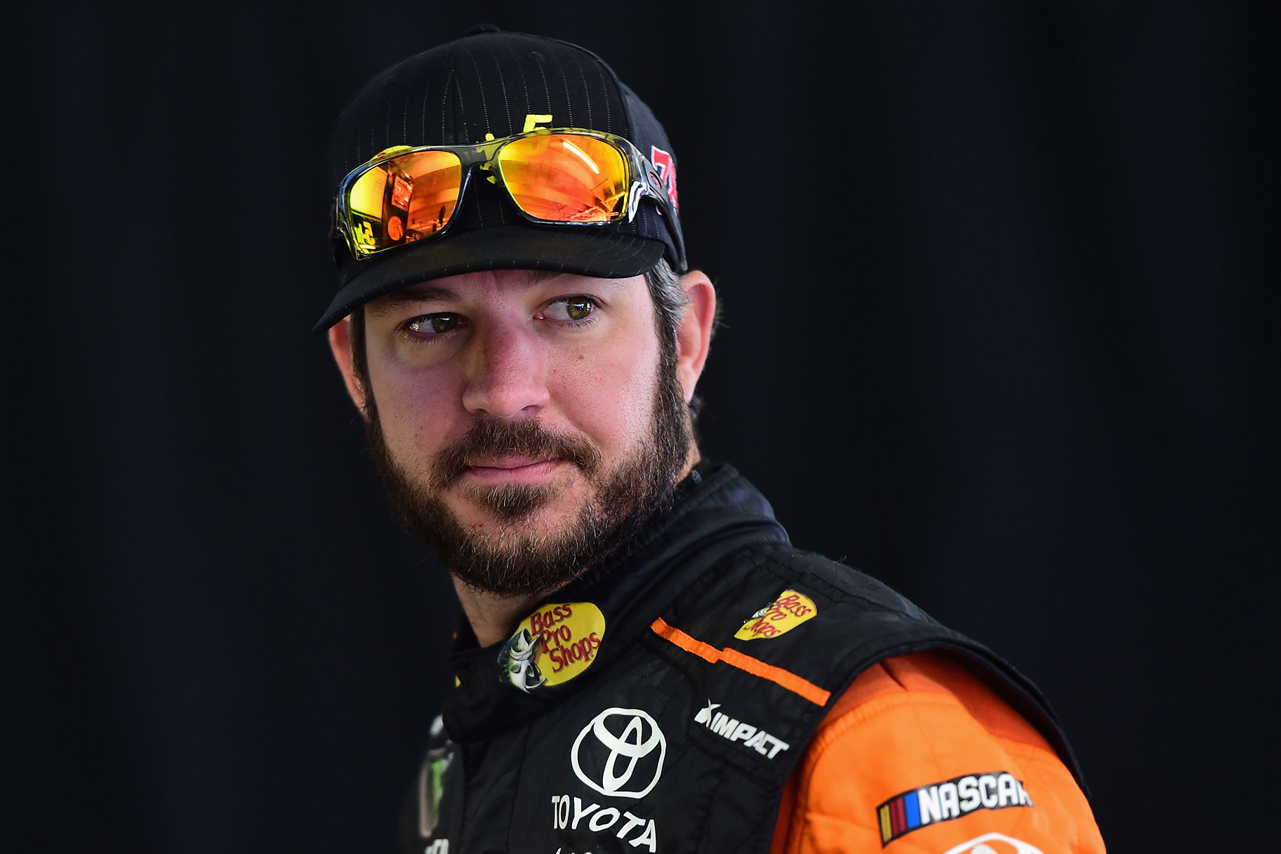 Close up of Martin Truex Jr. during practice