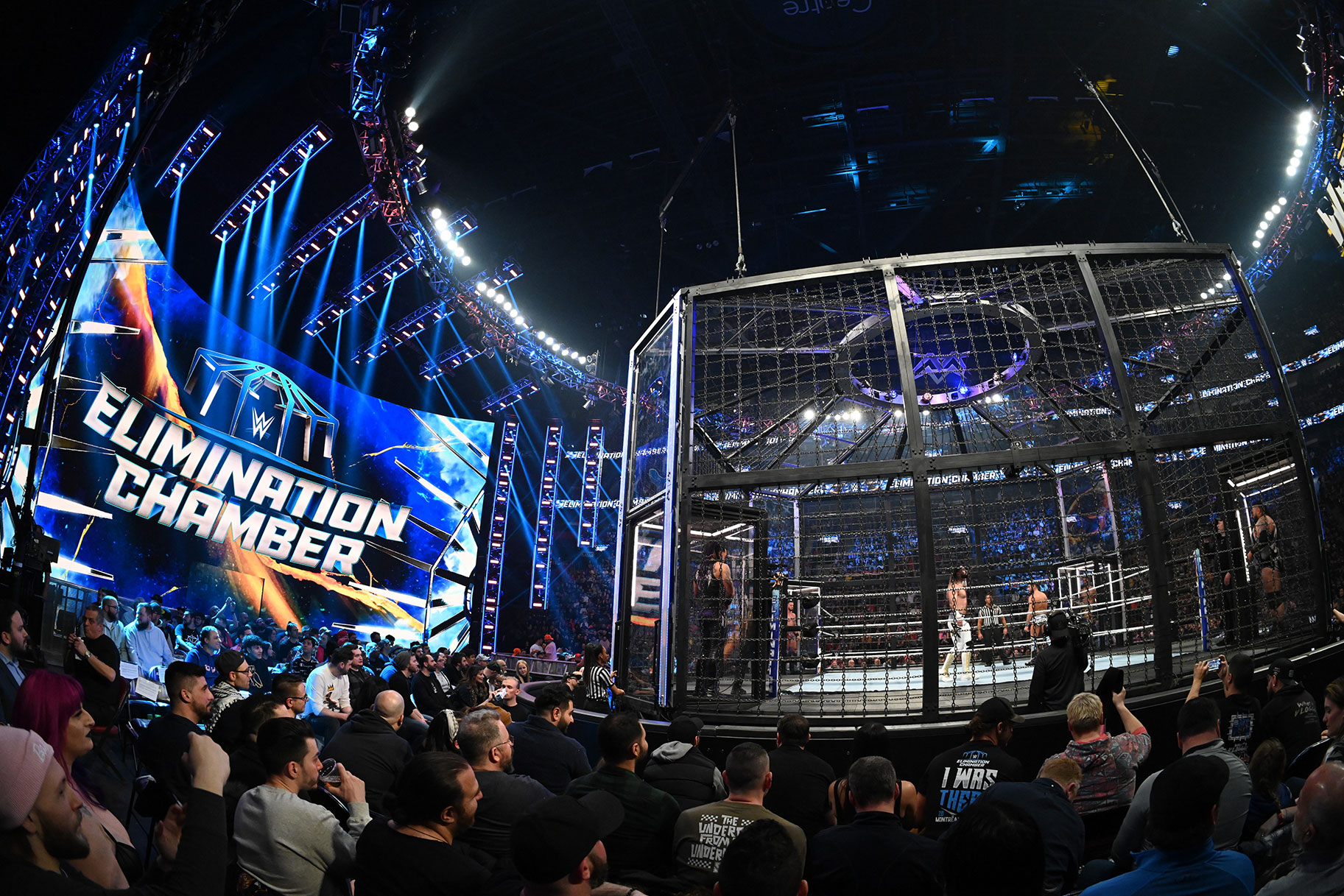 Wide shot of the Elimination Chamber