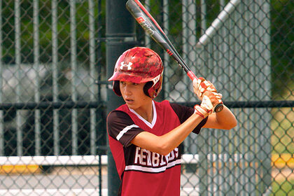 Grayson Playing Baseball