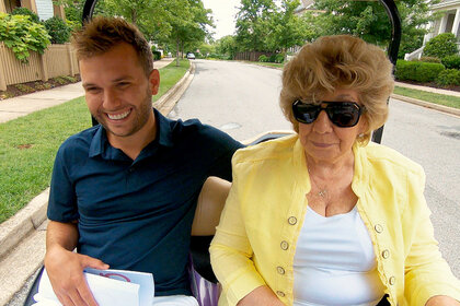 Chase And Nanny Faye In A Golf Cart