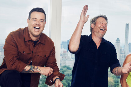 Carson Daly and Blake Shelton Laughing