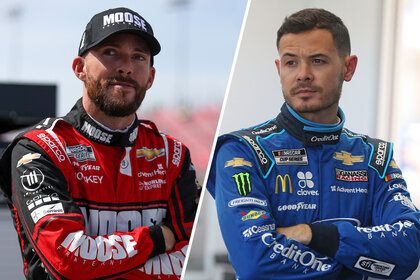 Split image of Kyle Larson and Ross Chastain