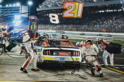 Nascar Team prepping a racecar