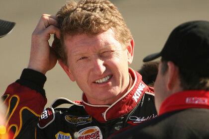 Bill Elliott scratching his head in confusion