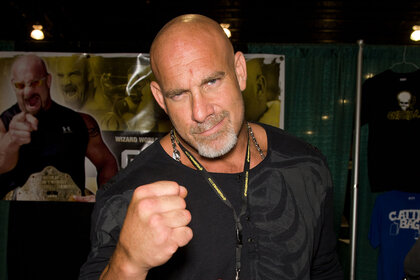 Goldberg with his fist raised