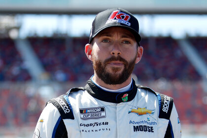 Ross Chastain, driver of the #1 K1 Speed Chevrolet, looks on during qualifying for the Ruoff Mortgage 500 at Phoenix Raceway