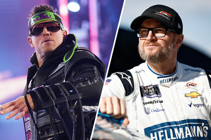 split image of The Miz and Dale Earnhardt Jr