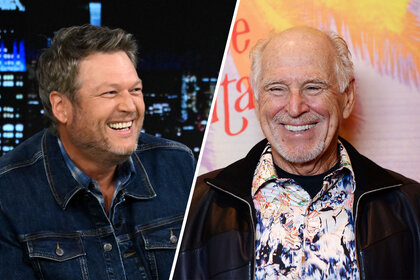 Split image of Blake Shelton and Jimmy Buffett