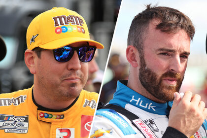 Split image of Austin Dillon and Kyle Busch