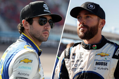 Split image of Chase Elliott and Ross Chastain