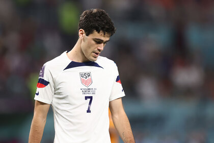 Giovanni Reyna of United States of America during the FIFA World Cup Qatar 2022 Round of 16 match between Netherlands and USA