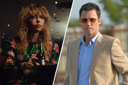 Split image of the tv shows 'Poker Face' and 'Burn Notice'