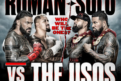 Key Art for Roman and Solo vs The Usos at Money In The Bank