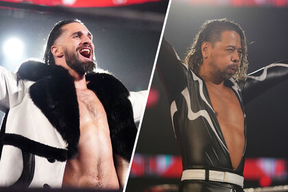 Split image of Seth Rollins and Shinsuke Nakamura