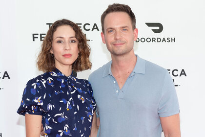 Troian Bellisario and Patrick J. Adams at the 2022 Tribec Film Festival