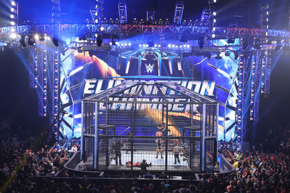 Wide shot of the Elimination Chamber