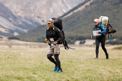 Emilio Navarro and Heather Sishco in Race to Survive: New Zealand Season 2 Episode 2.