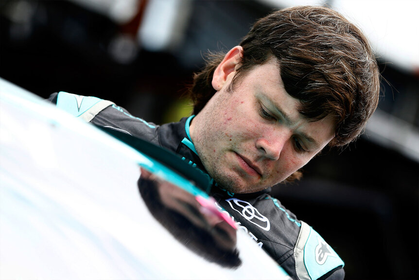 Nascar Driver Erik Jones sporting a mullet haircut