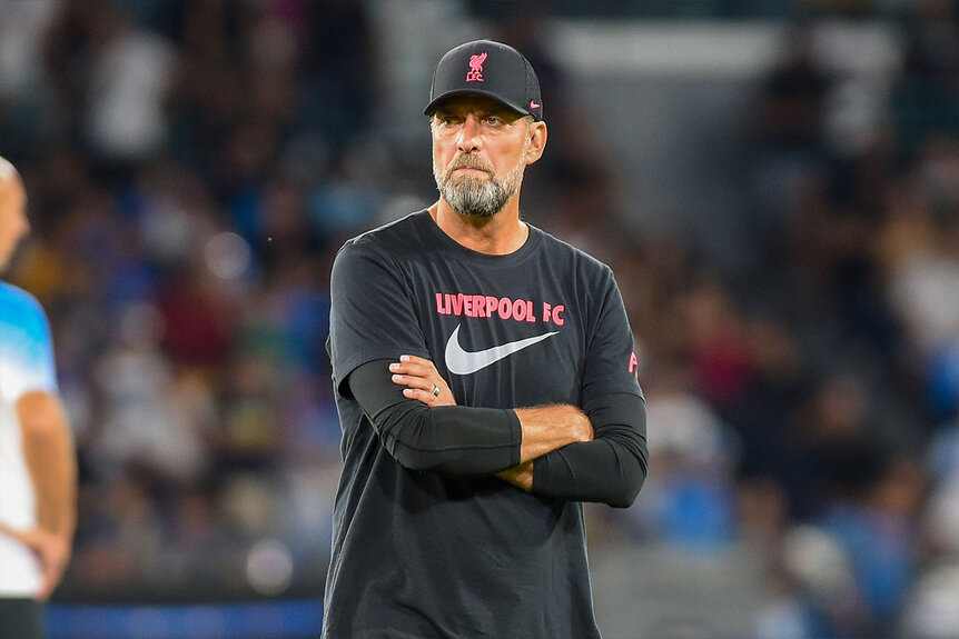 Liverpool coach with his arms crossed