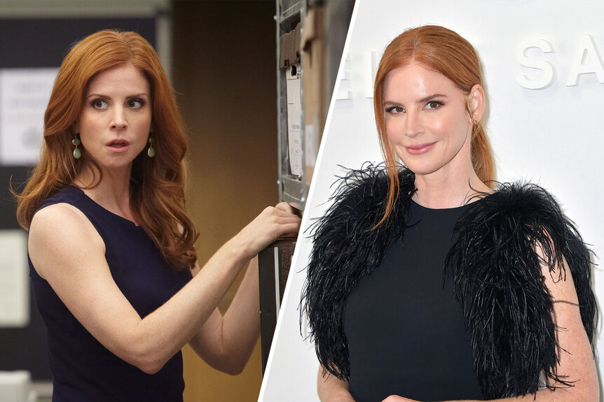 Sarah Rafferty as Donna Paulsen and Sarah Rafferty attending a fashion show