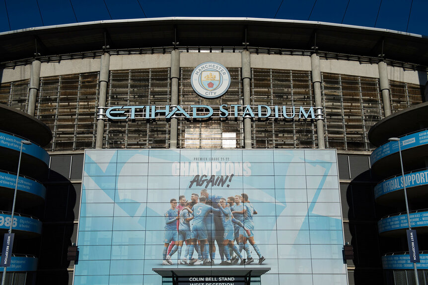 Extrerior view of the Etihad Stadium