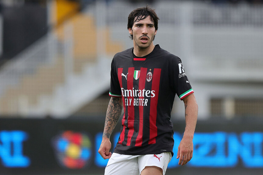 Sandro Tonali stands on the soccer field