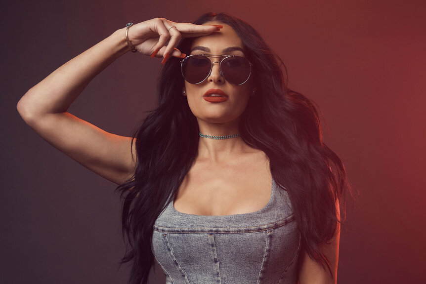 Nikki Bella poses in new Barmageddon promotional art