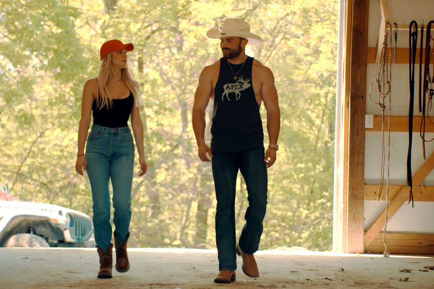 Calah and Steven Jr. take a walk in the barn together