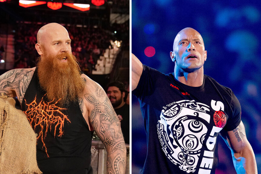 A split of Erick Rowan and The Rock