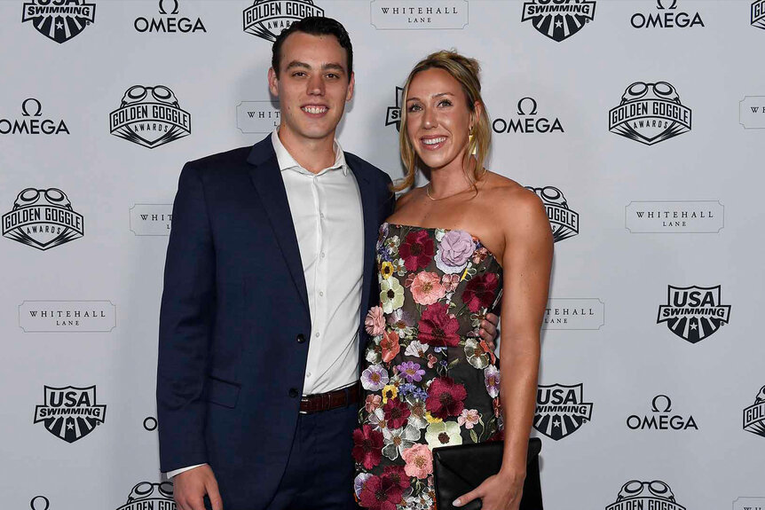 Michael Jensen and Abbey Weitzeil smiles together.