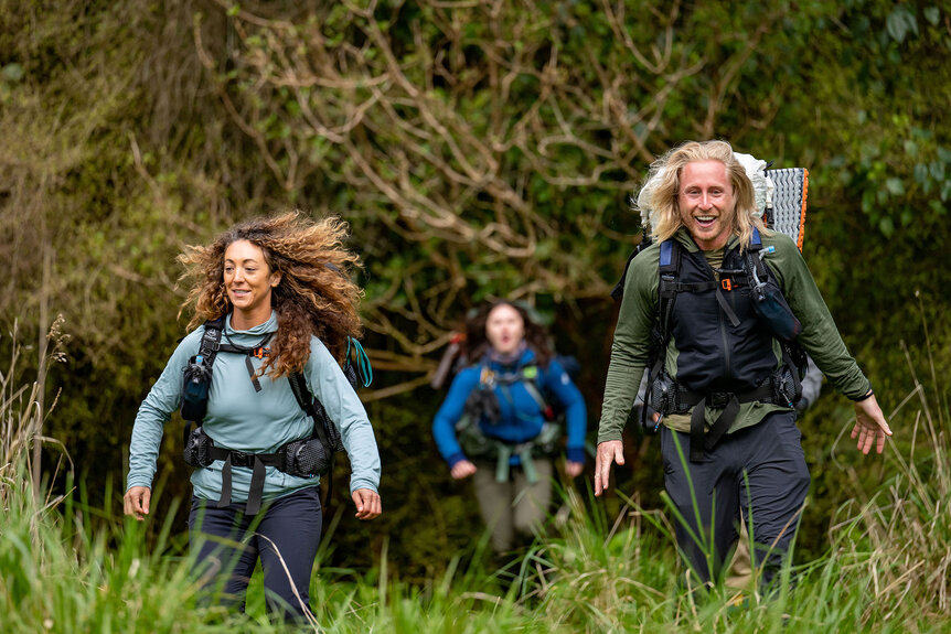 Paulina and Creighton hike in Race to Survive: New Zealand